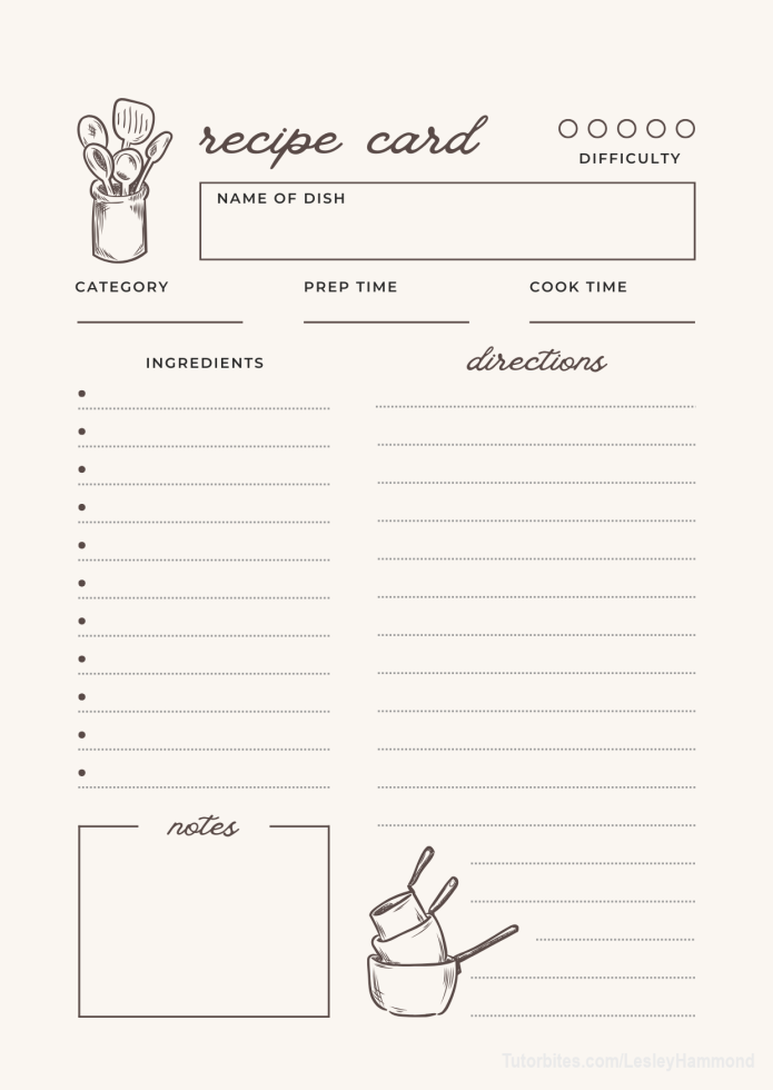 FREE RECIPE CARD